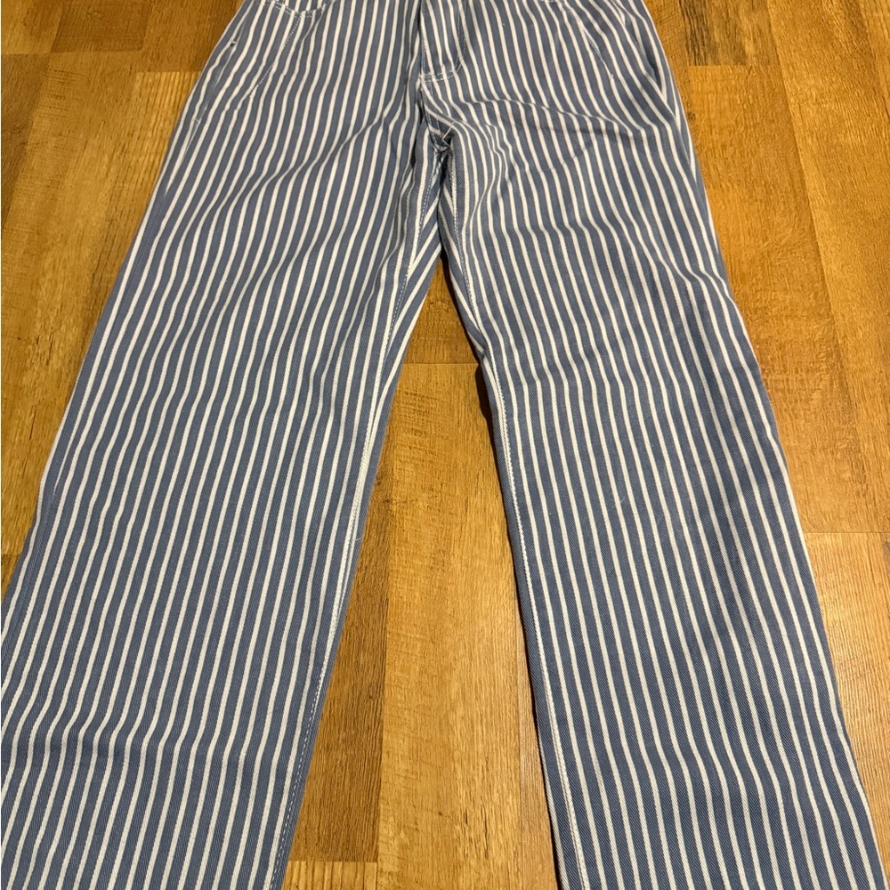 SHEIN Blue and White Striped Chinos